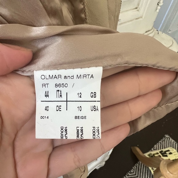 RICCARDO TISCI Crystal Jeweled Beige Leather Jacket IT 44(US10) - Picture 8 of 12